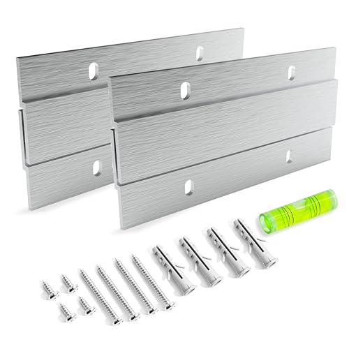 Image of French Cleat Hanger Kit 4 inch 2 Pairs 50 lb Z Hanging Heavy Picture Mirror Frame Wall Mounting Bracket Aluminum Hardware Duty Hooks Drywall Clips Large Canvas Painting Headboard Whiteboard