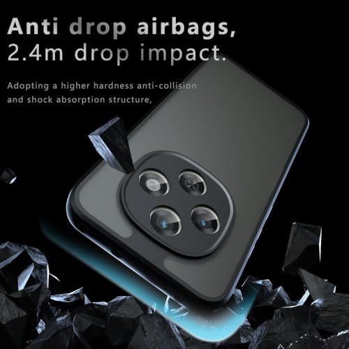 Image of Matte PC+TPU Back Cover Case for Oppo F31 Pro Plus 5G, Air Bag Corners, Anti-Fingerprint, Micro Arc Edge, Never Turns Yellow, Camera Protection, Black