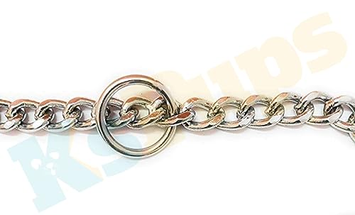 Image of Dog Diamond Cut Grind no 8 Chain | Brass Hook Heavy Duty Chain Leash | Durable Chain Leash for Dogs (Large) Silver