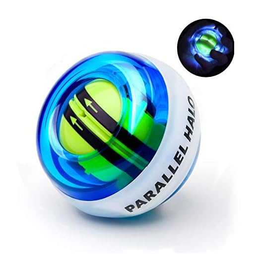 Parallel Halo Bola de pulso potente para iniciar automaticamente exercícios de pulso bola de giroscópio com luzes LED para exercitador de pulso e antebraço fortalecedor de braço para músculos e ossos