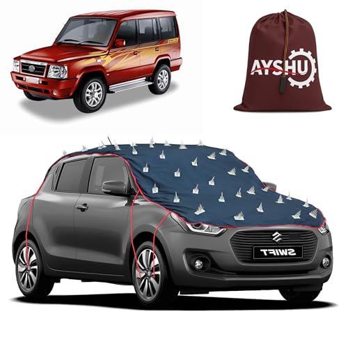 Image of AYSHU Water-Resistant Spike Car Cover for Tata Spacio - Protects from Dogs, Monkeys, Dust, Sunlight & UV - Full Roof Universal Fit