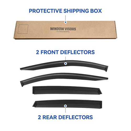 Image of Window Visors Rain Guards for 2020-2026 Ford Escape, Out-Channel Window Vent Wind Deflectors Visors Shades for 20-26 Escape(Not for Active)