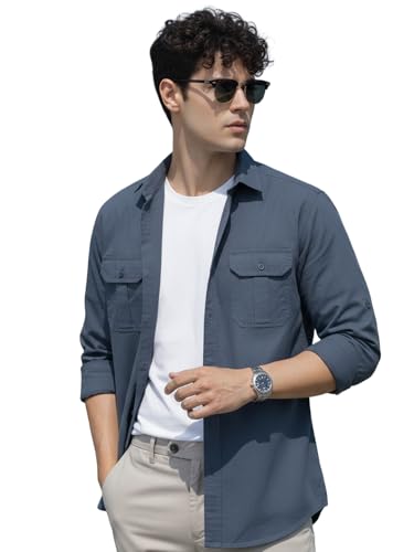 Image of Urbano Fashion Men's Cotton Full Sleeve Regular Fit Casual Solid Shirt