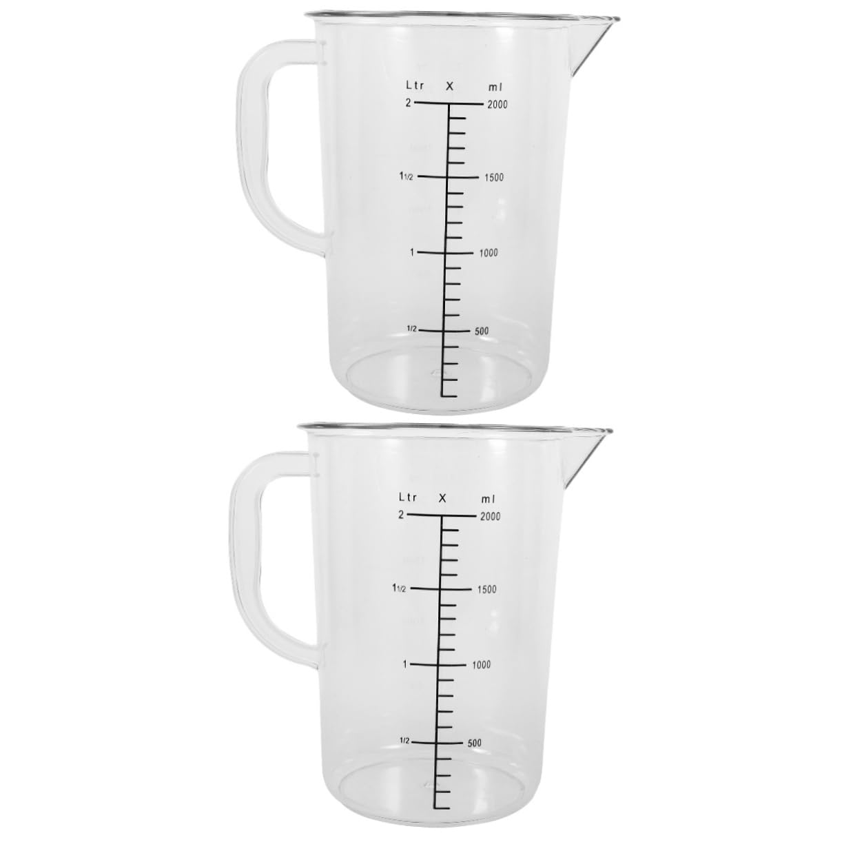 Gatuida 2piezas Taza Medidora De Gran Capacidad Con Asa y Vertedor Jarra De Medición Para Cocina y Cafeterías Para Lácteos Jugos