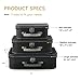 Soul & Lane Decorative Suitcase Storage Boxes with Handle, Set of 3 Cardboard Suitcase Boxes with Lids, Black Vintage Luggage Prop Travel Decor for Home, Travel Themed Party Decorations