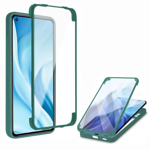 Haygdz Funda para Realme C25/Realme C25S, 360 Grados Antichoque Protección Carcasa Fundas con Protector de Camara Antigolpes Bumper Realme C25/Realme C25S (Verde)