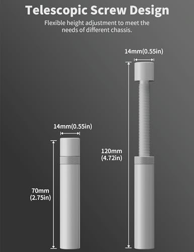 GPU Supporto Bracket Bianco, Supporto Scheda Grafica Altezza Regolabile con Magnete e Foglio Antiscivolo, Supporto per GPU Sag per Scheda Video Universale, 70-120mm(L), GB70T - Scheda video - Immagine 1