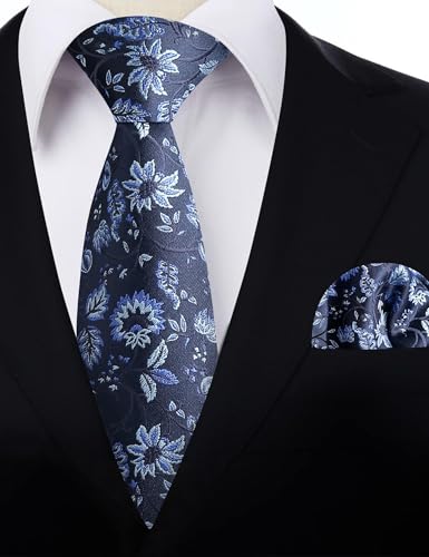 Image of Alizeal Mens 3.15inches Leaf Flower Pattern Tie Set