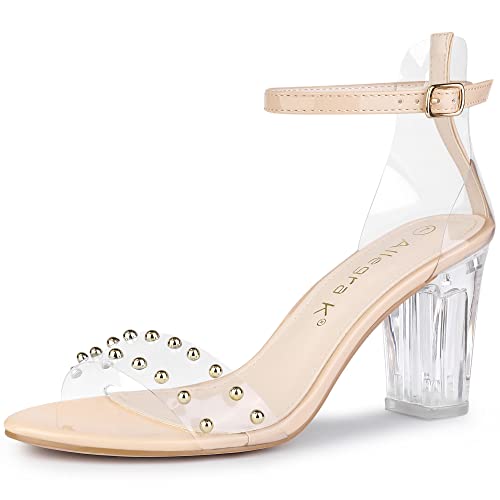 Sandales à talon carré Allegra K beige pour ne plus souffrir des pieds au bureau