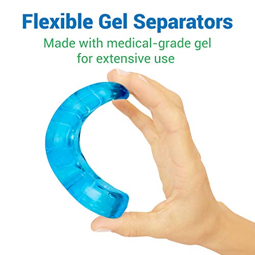 vivesole toe separators for men amp women medium 2 pairs - silicone gel spreaders - therapeutic spa stretchers for plantar fasciitis bunions overlapping hammer toe spacers - metatarsal yoga cushion