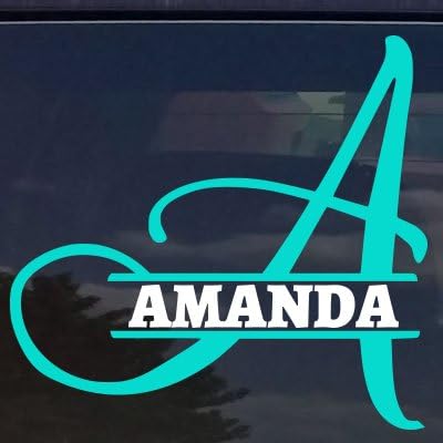 Custom Split Monogram Name Letter Initials Sticker Decal for Cups, Laptops, Tumblers, Car Window (3" (Fits Tumblers))