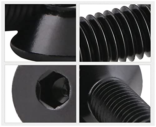 MACHSWON 10 PCS Hex Head Screw Bolts M2.5 * 16mm 304 Stainless Steel DIN7991 Hex Tap Bolts Countersunk Full Flat Head Socket Thread Hexagon Screws Black - Image 3
