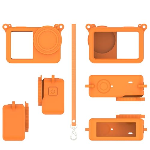 For DJI Osmo Action 6 �X�|�[�c�J�����p �V���R���ی�P�[�X �����Y�L���b�v +�X�g���b�v ���h�~ ���[ �h�o �\�t�g����~�ߕی�J�o�[ �����h�~ �g�тɕ֗� ���t���ȒP for DJI Osmo Action 6�A�N�Z�T���[ �ɑΉ�