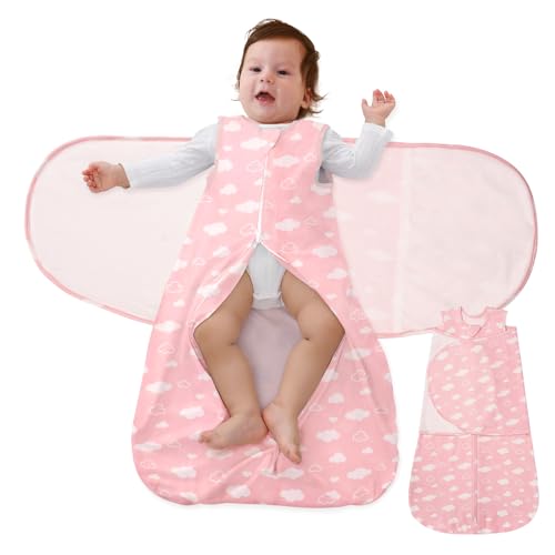 LILBESTIE Baby Swaddle Sleep Sack, 1.0 Tog New-Parent-Friendly Swaddle for Newborns & infant 0-6 Months Baby Wearable Blanket Reduce Startle Reflex, Newborn Boys Girls Registry Essentials