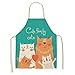 MJJLT Delantales de cocina de lino con estampado de gato lindo Delantales Delantales de chef Delantales de cocina Para cocinar Hornear Jardinería Limpieza del hogar YQQ04 1PC 47x38cm