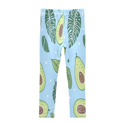 Bolaz Toddler Girls Leggings Printed Yoga Pants Leggings Avacado with Tropical Leaves for Kids2