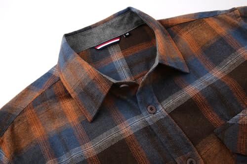 Alex Vando Mens Button Down Shirts Regular Fit Long Sleeve Casual Plaid Flannel Shirt