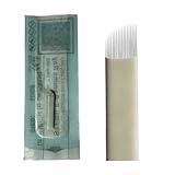 30pcs White Microblading Blades 18pins Nano .15mm Professional Microblade for Precise and Natural Hair Strokes Agujas Microblading #18 (White 18 Slope-0.15mm)