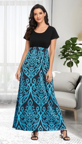 Image of Mommy Jennie Women's Maxi Dresses Short Sleeve Long Casual Summer Sundresses
