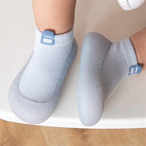 Soft Sole Non Slip Cotton Mesh Breathable Baby Sneakers Girls Boys Lightweight Breathable Outdoor Shoes Socks Blue #TOP1