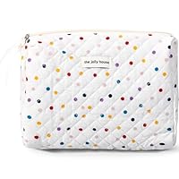 Sminra Makeup Bag Large Travel Quilted Cosmetic Makeup Bag Organizer, Floral Cotton Coquette Aesthetic Toiletry Bag for Women Girls