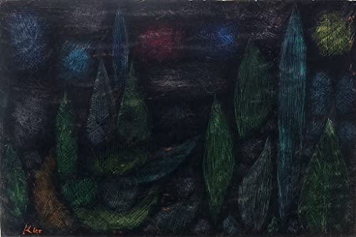 Peinture Paul Klee Paysage Nocturne pour habiller un grand mur vide de salon avec une toile 60x90