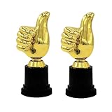 Markantes Daumen-hoch-Design (Höhe: 13 cm):Einzigartige Trophäe in Thumbs-Up-Form mit edler Gold-Optik. Setzt Gewinner perfekt in Szene und macht sie stolz – ideal für Fotos und Erinnerungen.