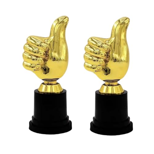 JFangZHZH 2 Pièces Trophée de Pouce Haut,Trophée Main de Victoire Trophées Étoile,pour Enfants et Adultes,Récompense Compétition Sportive,Cérémonie...