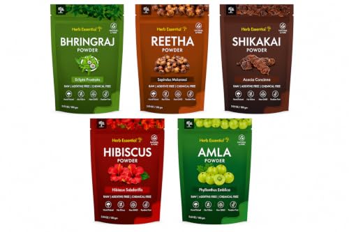 Image of Herb Essential Natural for Hair Growth & Hair Mask Powder Combo - 100gm*5