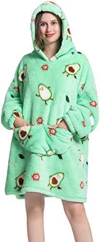Msrlassn Oversized Hoodie Blanket for Women Adults Oversized Wearable Hooded Sweatshirt Pullover, Wearable Blanket Hoodie Super Soft Warm Cosy Sweatshirt with Big Pocket