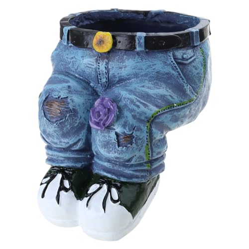 Tmboryuu Fioriera in resina a forma di jeans, vasi da fiori a forma di resina per piante grasse vasi per fiori per ufficio caffè