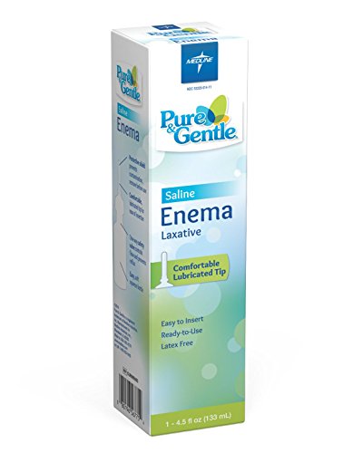 Medline Pure & Gentle Disposable Sodium Phosphate Enemas, 4.5 fl oz., Fast Acting Relief for Constipation and Bowel Cleansing, Not Made from Natural Rubber Latex, Pack of 24
