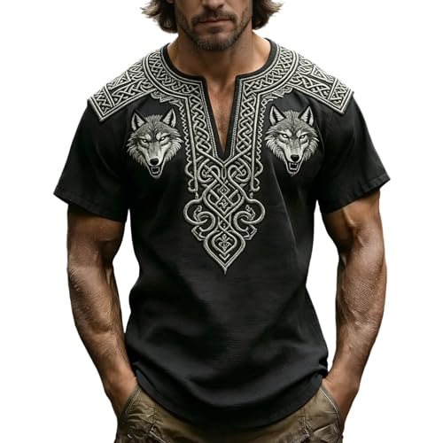T-Shirts Hommes Noir Ample pour Éviter la Chaleur avec Style en Été