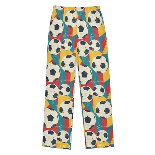 Pajama Pants Soccer Colorful Background PJ Bottoms Sleepwear Lounge Sleep Pant with Pockets