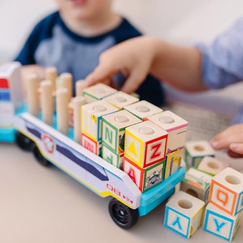 Melissa & Doug PAW Patrol Wooden ABC Block Truck (33 Pieces) - image 6