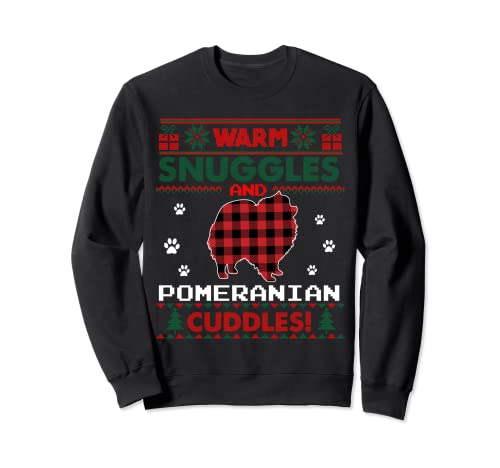 Pomeranian Dog Lover Christmas Pigiama Ugly Maglione Natale Felpa