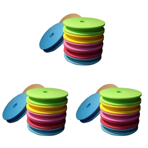 GANAZONO 3sets Fishing Spools 3.95 Inch Large Diameter Foam Line Reel for Easy Diameter Separation 10pcs*3 Random
