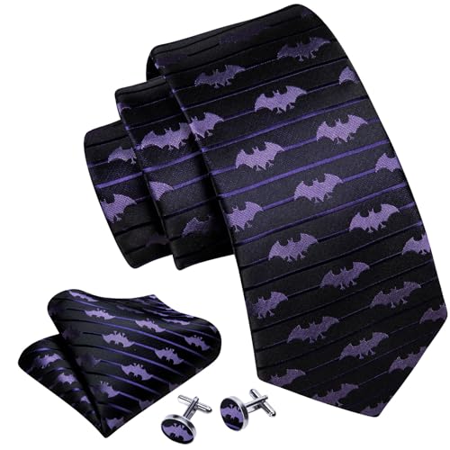 Image of Barry.Wang Fun Animal Ties for Men Designer Handkerchief Cufflink WOVEN Casual Necktie Set Festival