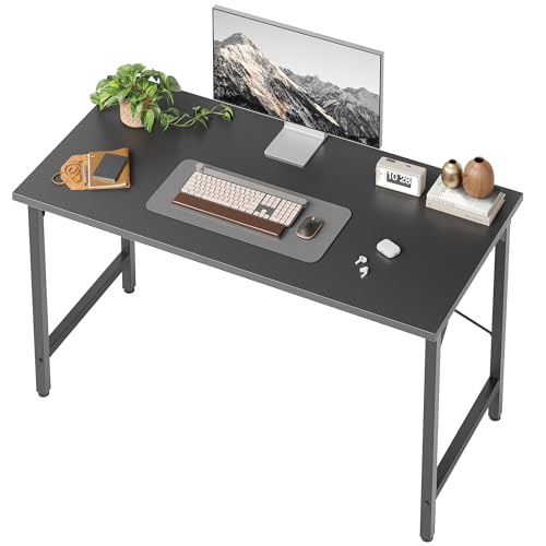 BEXEVUE Scrivania, 100 x 48 cm, piccolo tavolo per computer, tavolo da ufficio per studio, camera da letto, design industriale, struttura in metallo, tavolo in legno, per casa e ufficio