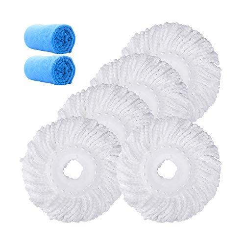 Microfiber Replacement Mop Head Refill for 360° Spin Magic Mop - Round Shape