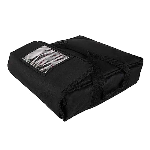 Folpus Pizza Develivey Bag Pizza Bolsas aisladas Aislamiento Interior Bolsa de Entrega de Alimentos Duradera Caja de Pizza Bolsas de Entrega para el, Negro 50x50x25cm