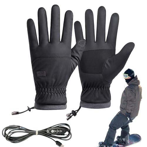 Gants chauffants imperméables avec zones tactiles pour moto et ski en hiver