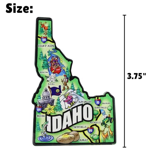 Imán acrílico decorativo mapa Idaho 3.75 x 2.5 pulgadas miniatura 5