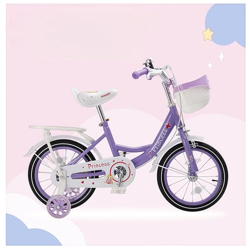 Artudatech 自転車 子供 16インチ 子供用自転車 自転車 16インチ 女の子 男の子 発光 補助輪 キッズバイク こども 低学年 ぬいぐるみ座席 人形用シート 取外し補助輪 コマ付き インストールツール 多色 プレゼント お祝い パープル