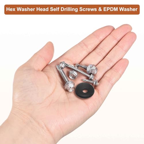 Tornillos autorroscantes hex washer #10x1/2 acero inox miniatura 4