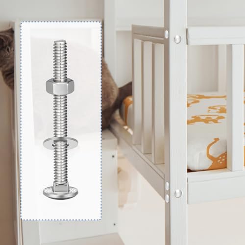 Image of Zonon 50 Sets 5 /16-18 x 3 Stainless Steel Carriage Bolts and Nuts Kit Round Head Square Neck Carriage Bolts Screws and Hex Nuts and Flat Washers, Stainless 18-8 Full Thread Coverage (Silver)