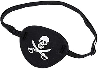 Soft Comfortable Pirate Eye Pirate Eye Patch Mask Skull and Cross Bones with Adjustable Strap