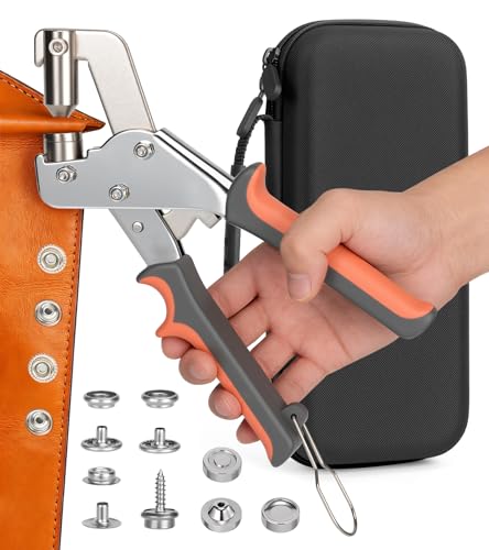 Schweres Druckknopf Set Mit Zange,80 Sätzen Druckknopf-Set in Marinequalität mit Etui für Bootsabdeckungen,Reparieren Von Segeltuch,NäHen,Planen Ersetzen Von MetallverschlüSsen Basteln DIY Schnalle