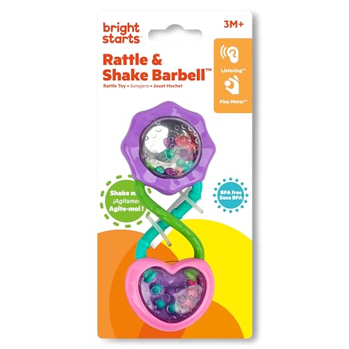 Image of Bright Starts Rattle Barbell Toy, Ages 3M+, Sensory Play