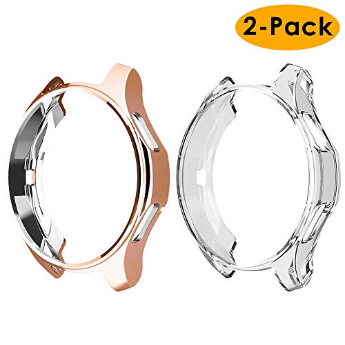 EZCO 2-Pack Case Compatible with Samsung Galaxy Watch 42mm, Soft TPU Plated Case